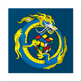 Dragon & Rubik's cube Posters and Art